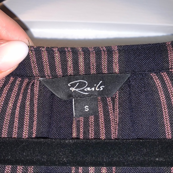 Rails Jasmine Smocked Waist Mini Dress - Midas Metallic Stripe - Picture 6 of 6